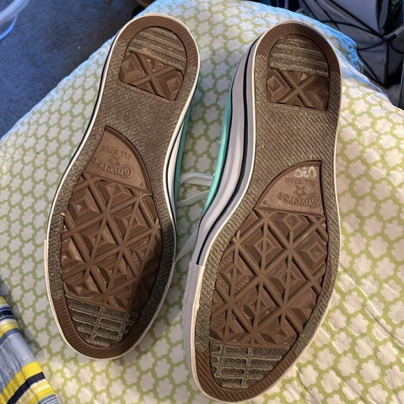 Unisex converse low tops AllStar light teal color, women’s sz 8 or men’s size 6 - Picture 2 of 8